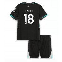 Echipament fotbal Liverpool Cody Gakpo #18 Tricou Deplasare 2024-25 pentru copii maneca scurta (+ Pantaloni scurti)